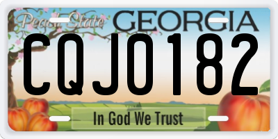 GA license plate CQJ0182