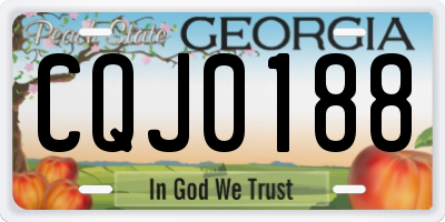 GA license plate CQJ0188