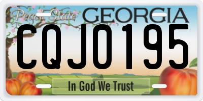 GA license plate CQJ0195