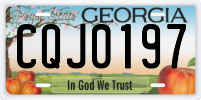 GA license plate CQJ0197