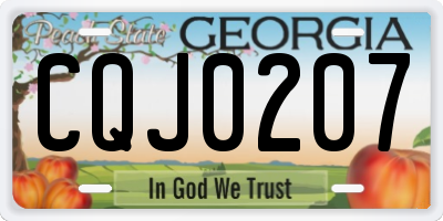 GA license plate CQJ0207
