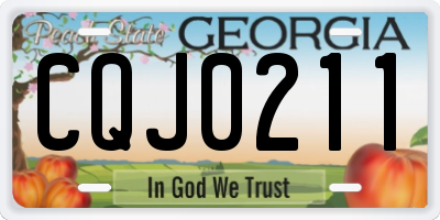 GA license plate CQJ0211
