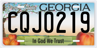 GA license plate CQJ0219