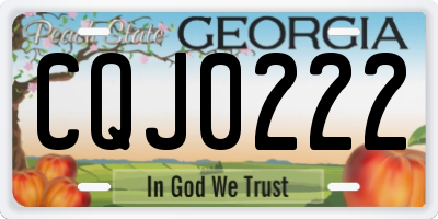 GA license plate CQJ0222