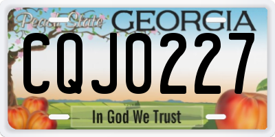 GA license plate CQJ0227