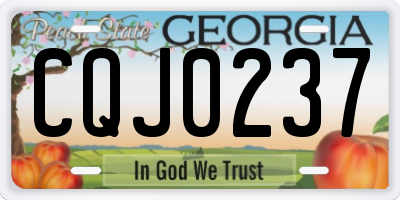 GA license plate CQJ0237