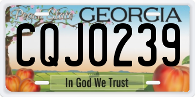 GA license plate CQJ0239