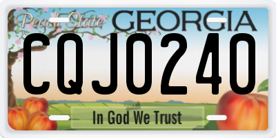 GA license plate CQJ0240