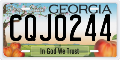 GA license plate CQJ0244