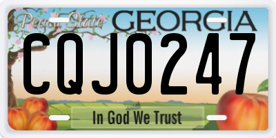 GA license plate CQJ0247