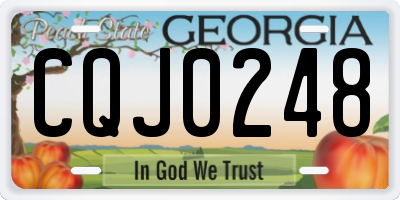 GA license plate CQJ0248