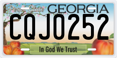 GA license plate CQJ0252