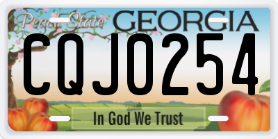 GA license plate CQJ0254