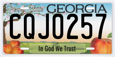 GA license plate CQJ0257