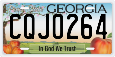 GA license plate CQJ0264