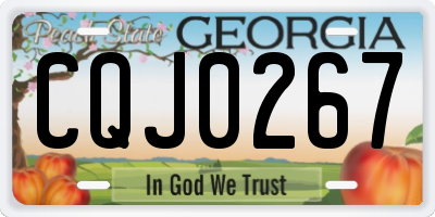 GA license plate CQJ0267