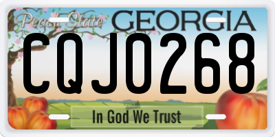 GA license plate CQJ0268