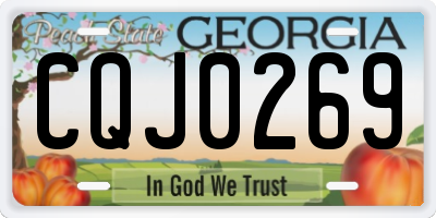 GA license plate CQJ0269