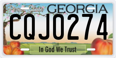 GA license plate CQJ0274