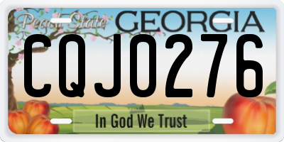 GA license plate CQJ0276