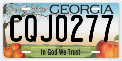 GA license plate CQJ0277