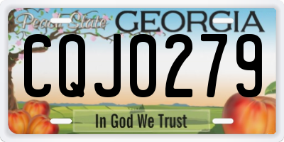 GA license plate CQJ0279