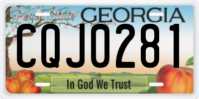 GA license plate CQJ0281