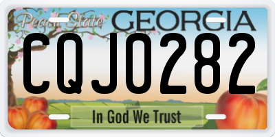 GA license plate CQJ0282