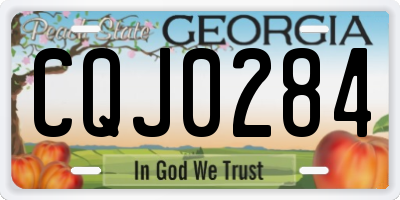 GA license plate CQJ0284