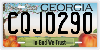 GA license plate CQJ0290