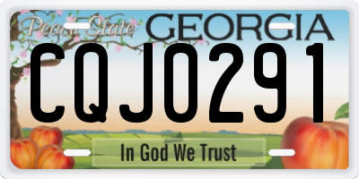 GA license plate CQJ0291