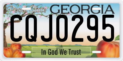 GA license plate CQJ0295