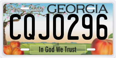 GA license plate CQJ0296