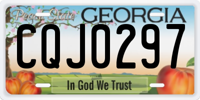 GA license plate CQJ0297