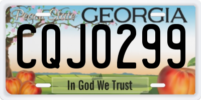 GA license plate CQJ0299