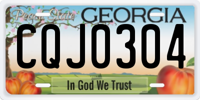 GA license plate CQJ0304
