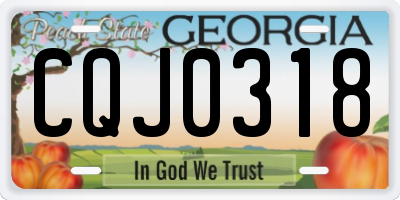 GA license plate CQJ0318