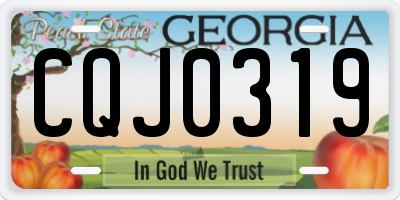GA license plate CQJ0319
