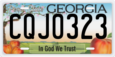 GA license plate CQJ0323