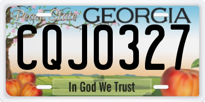 GA license plate CQJ0327