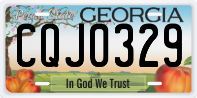 GA license plate CQJ0329