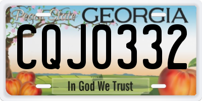 GA license plate CQJ0332