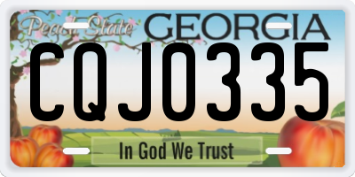 GA license plate CQJ0335