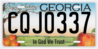 GA license plate CQJ0337