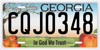 GA license plate CQJ0348