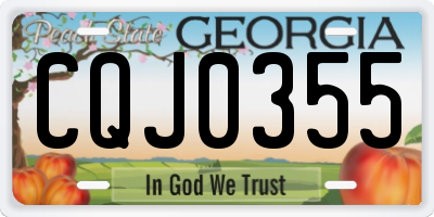 GA license plate CQJ0355