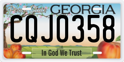 GA license plate CQJ0358