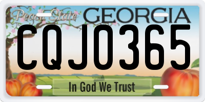 GA license plate CQJ0365