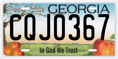 GA license plate CQJ0367