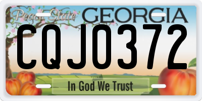 GA license plate CQJ0372